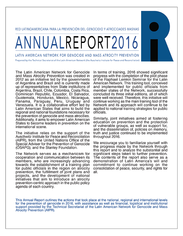 Annual Report of the Latin American Network - 2016